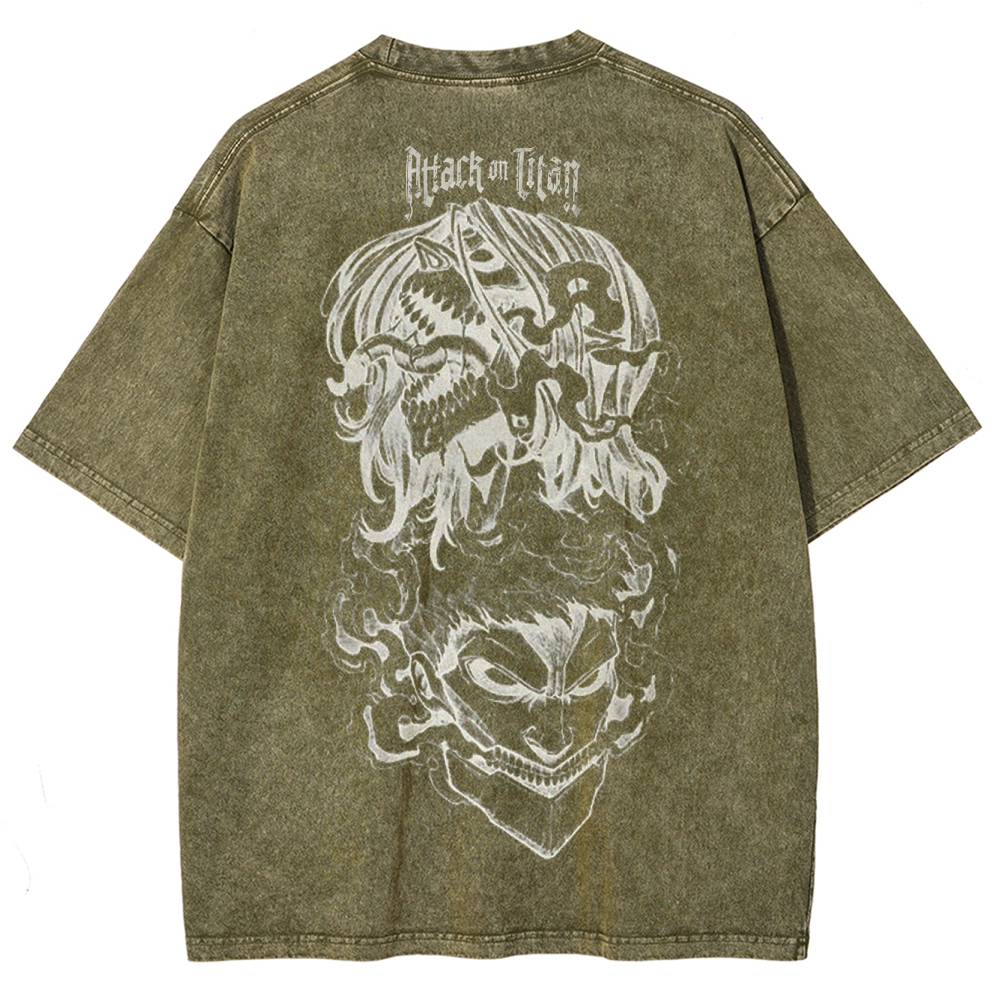 Attach On Titan Unisex Fit Washed T-Shirt 2503000118