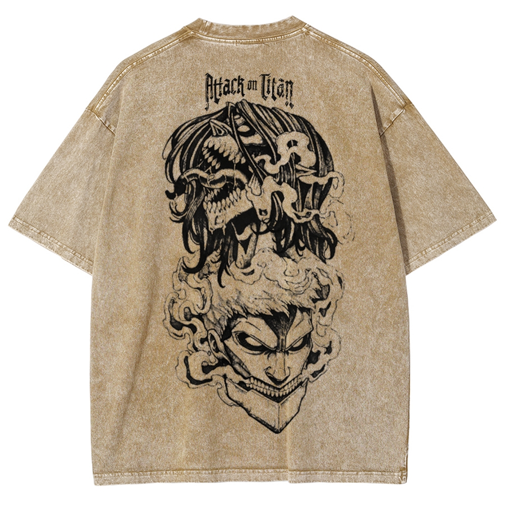 Attach On Titan Unisex Fit Washed T-Shirt 2503000118