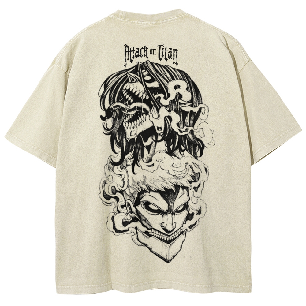 Attach On Titan Unisex Fit Washed T-Shirt 2503000118