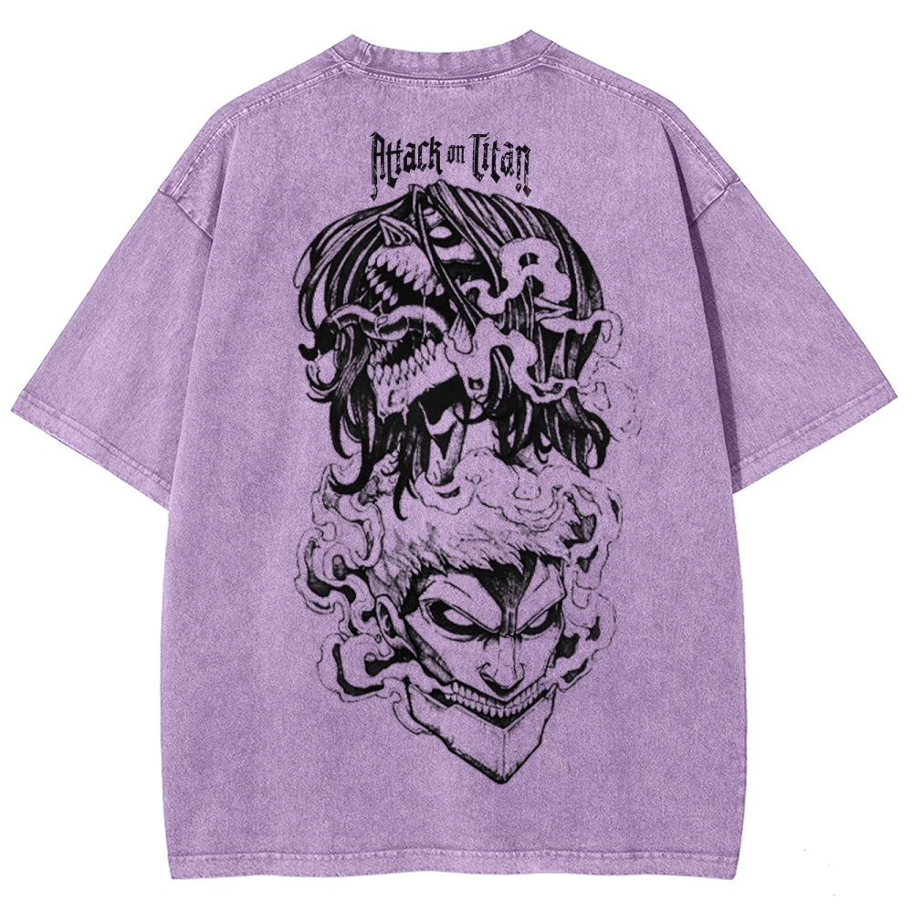 Attach On Titan Unisex Fit Washed T-Shirt 2503000118