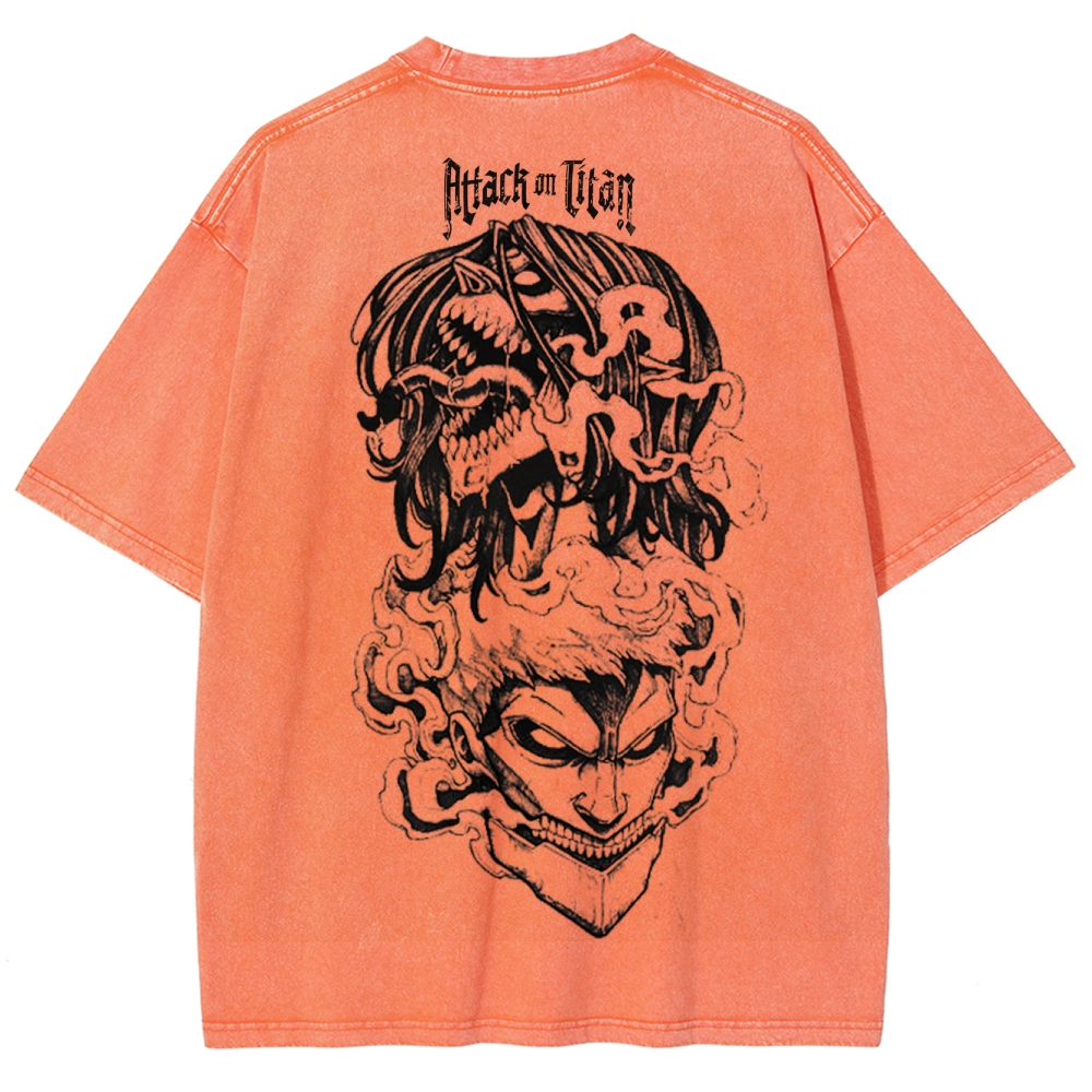 Attach On Titan Unisex Fit Washed T-Shirt 2503000118