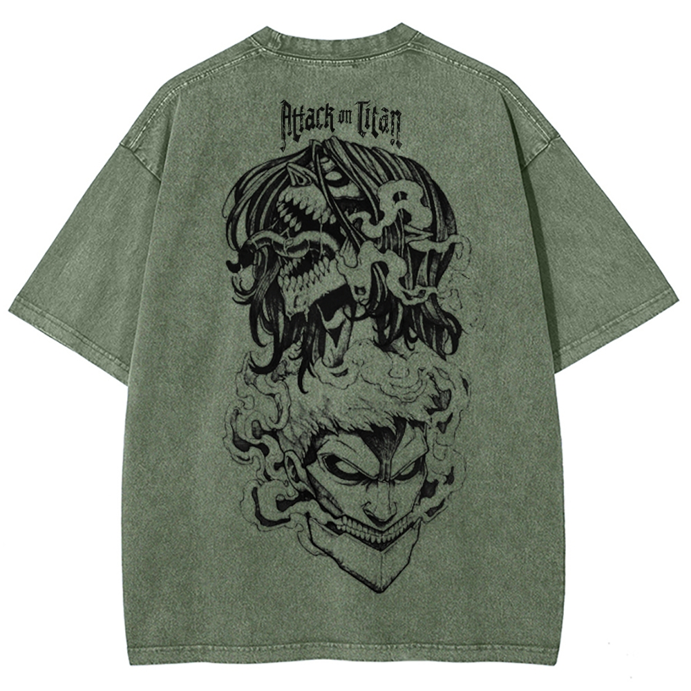 Attach On Titan Unisex Fit Washed T-Shirt 2503000118