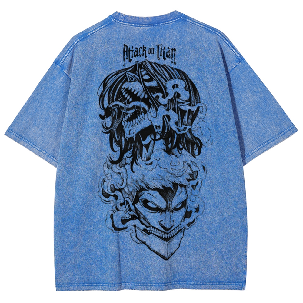 Attach On Titan Unisex Fit Washed T-Shirt 2503000118