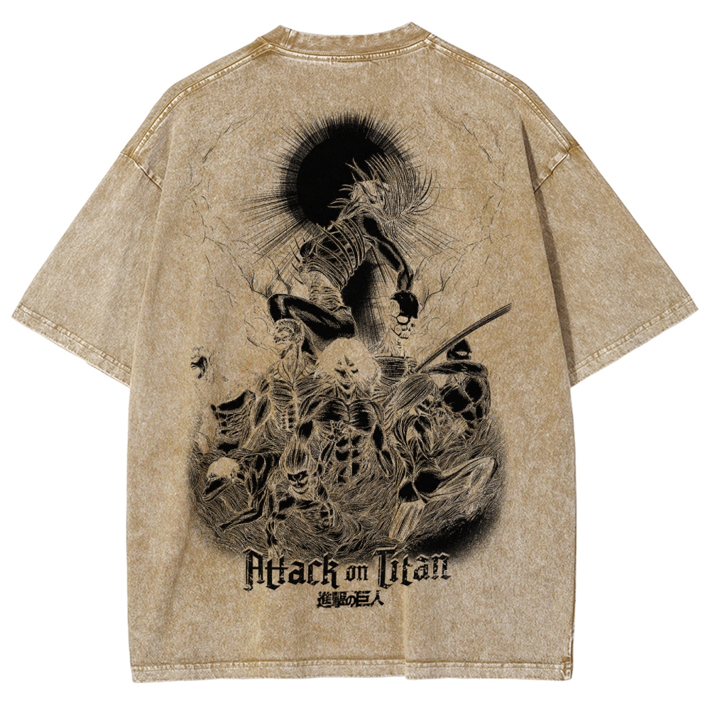 Attach On Titan Unisex Fit Washed T-Shirt 2503000122