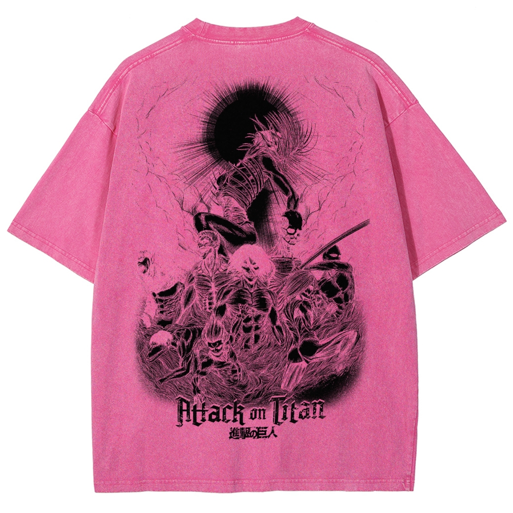 Attach On Titan Unisex Fit Washed T-Shirt 2503000122