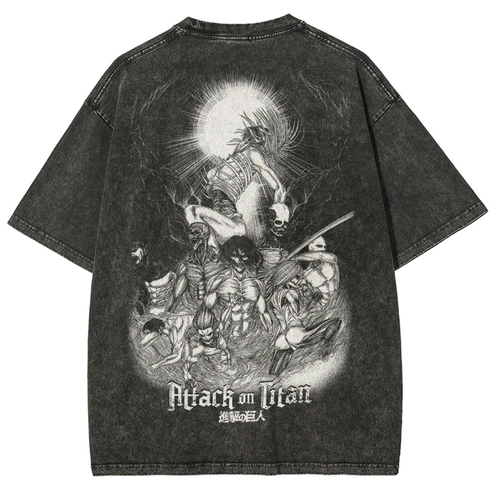 Attach On Titan Unisex Fit Washed T-Shirt 2503000122