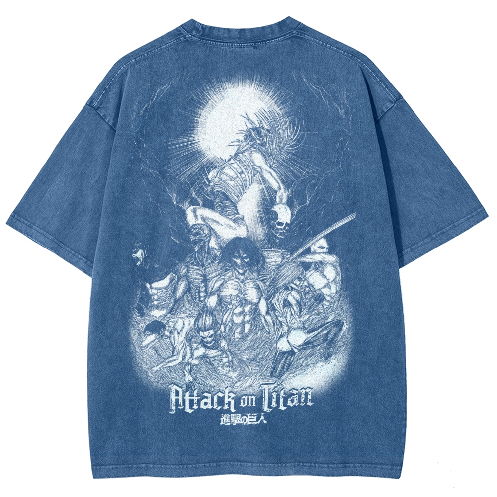 Attach On Titan Unisex Fit Washed T-Shirt 2503000122