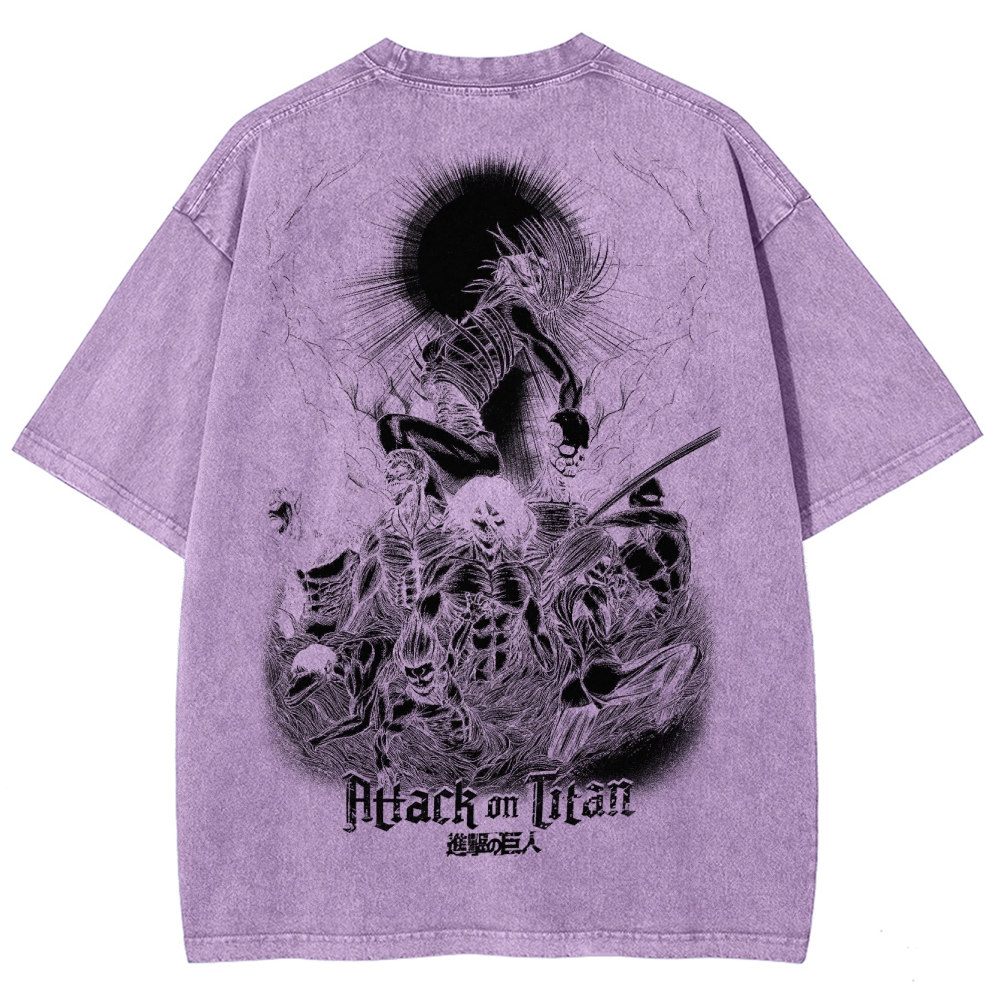 Attach On Titan Unisex Fit Washed T-Shirt 2503000122