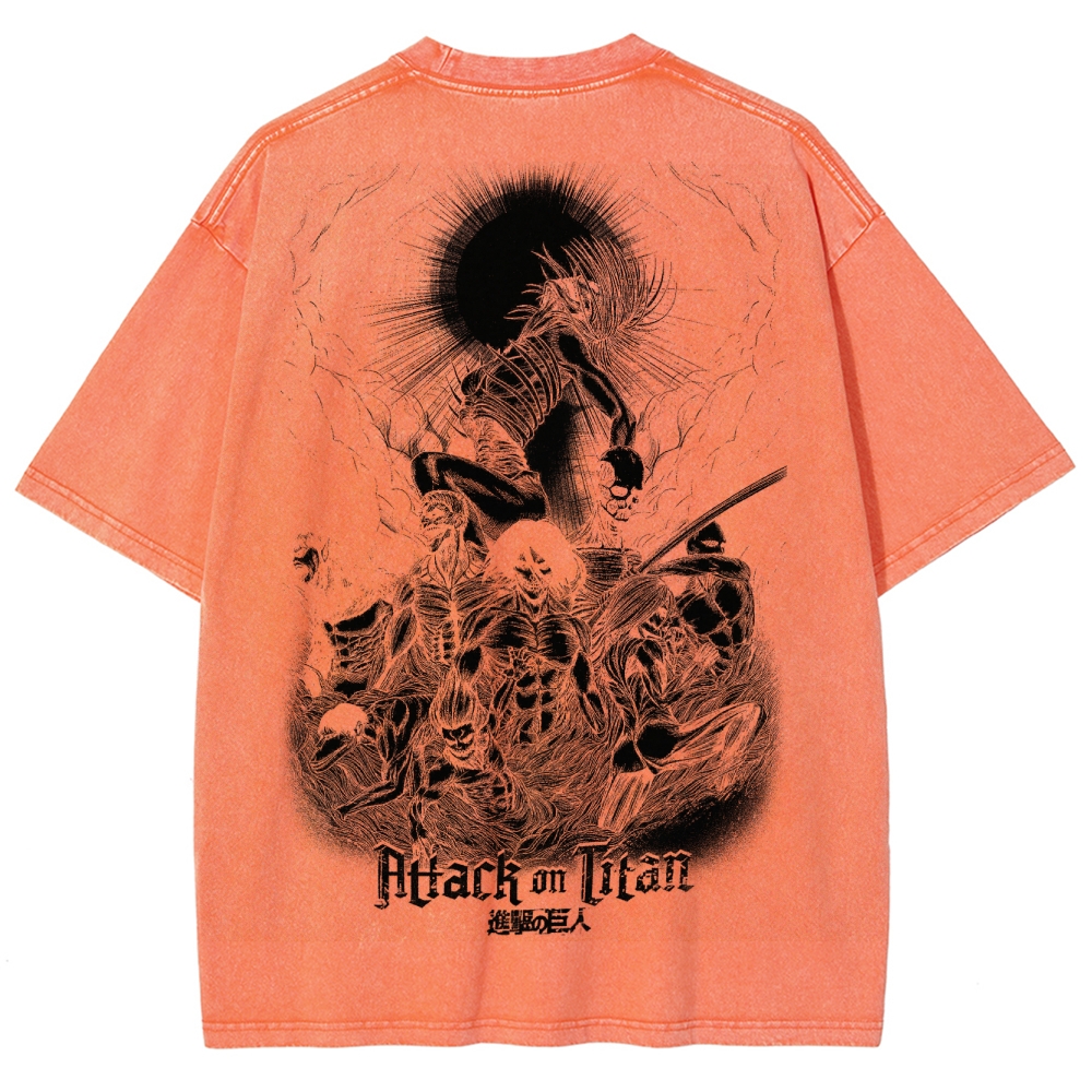 Attach On Titan Unisex Fit Washed T-Shirt 2503000122