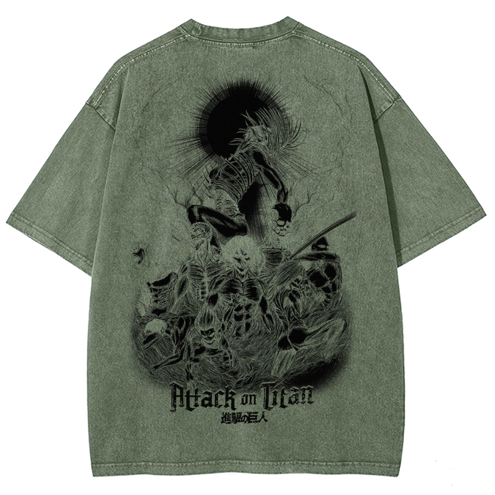 Attach On Titan Unisex Fit Washed T-Shirt 2503000122