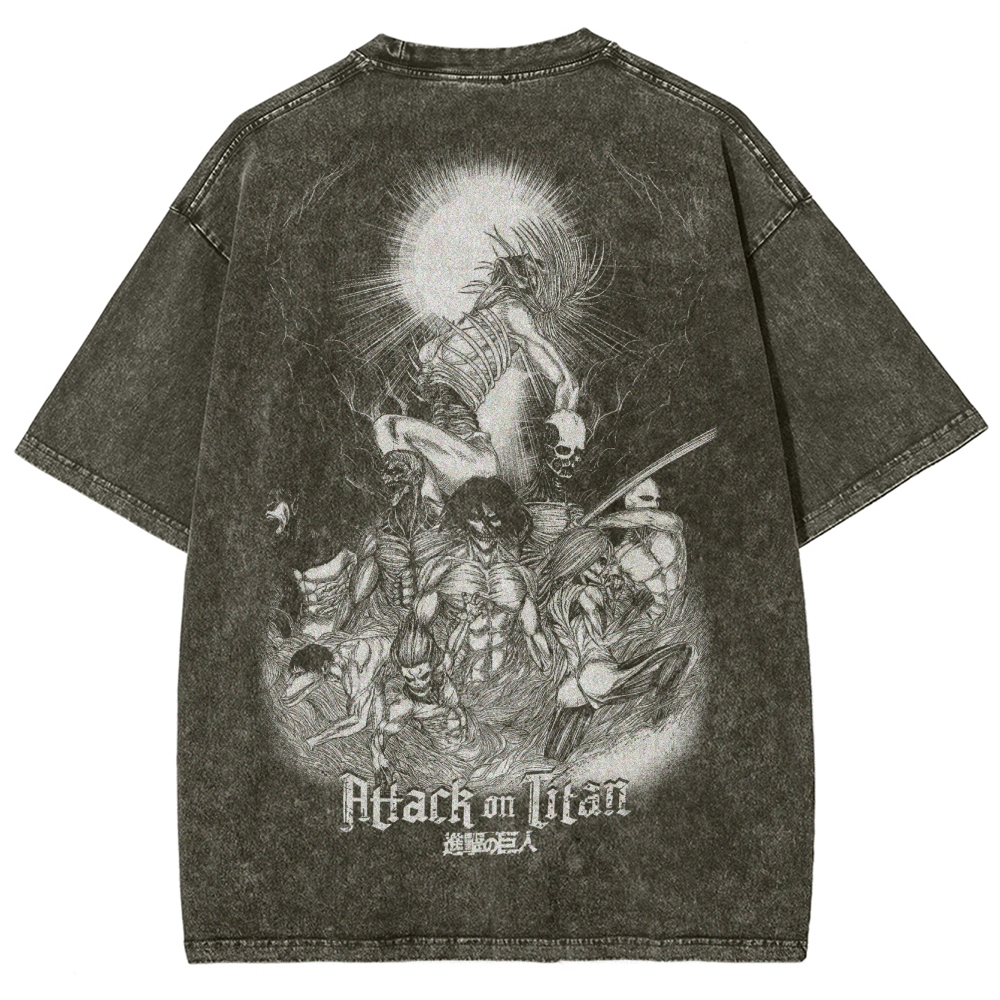 Attach On Titan Unisex Fit Washed T-Shirt 2503000122