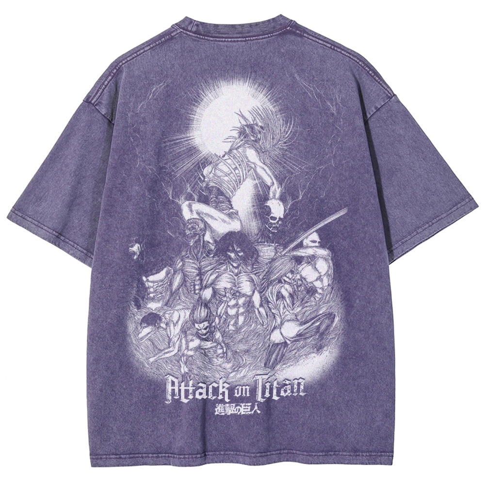 Attach On Titan Unisex Fit Washed T-Shirt 2503000122
