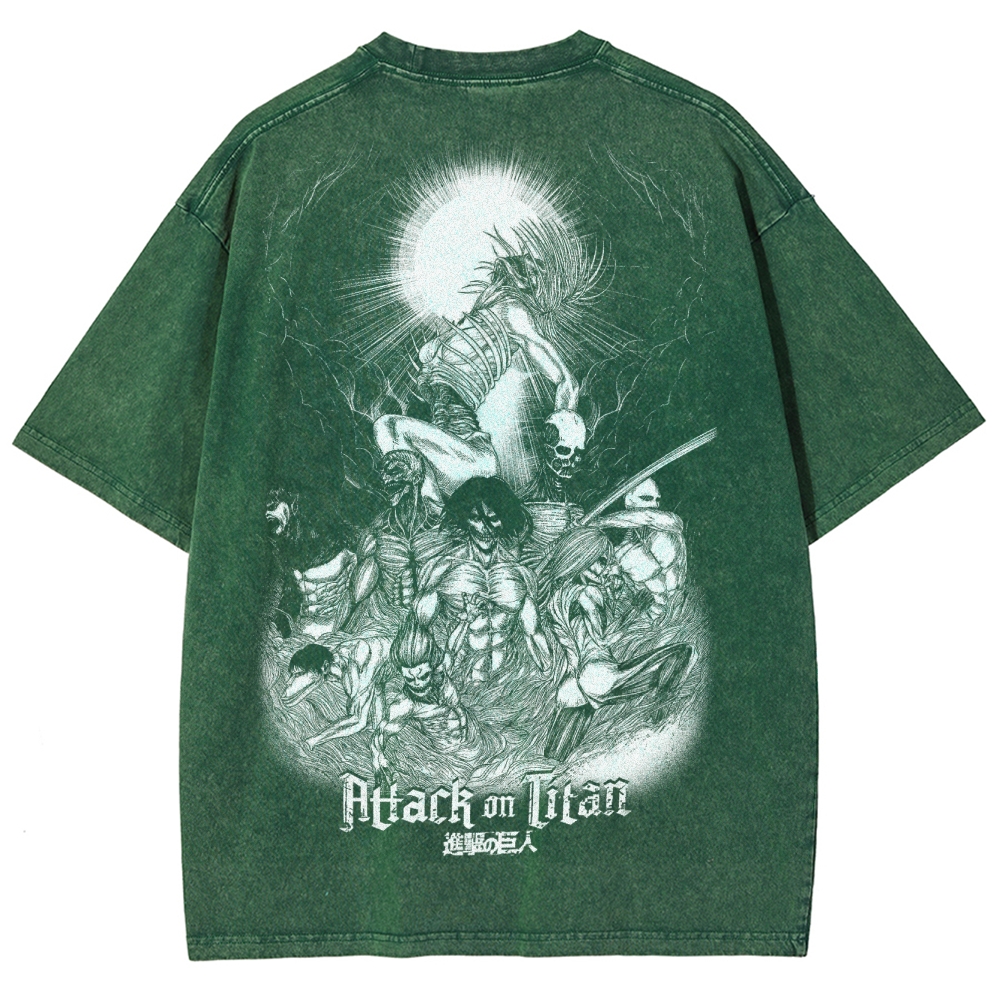 Attach On Titan Unisex Fit Washed T-Shirt 2503000122