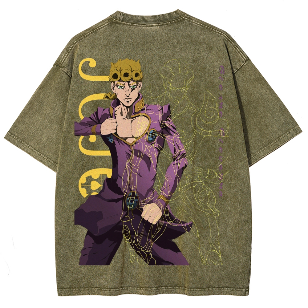 Jojo's Bizarre Adventure Unisex Fit Washed T-Shirt 2503001682