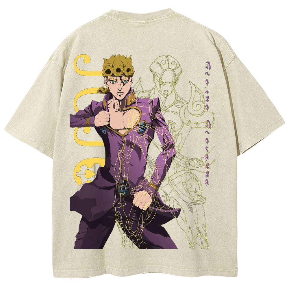 Jojo's Bizarre Adventure Unisex Fit Washed T-Shirt 2503001682