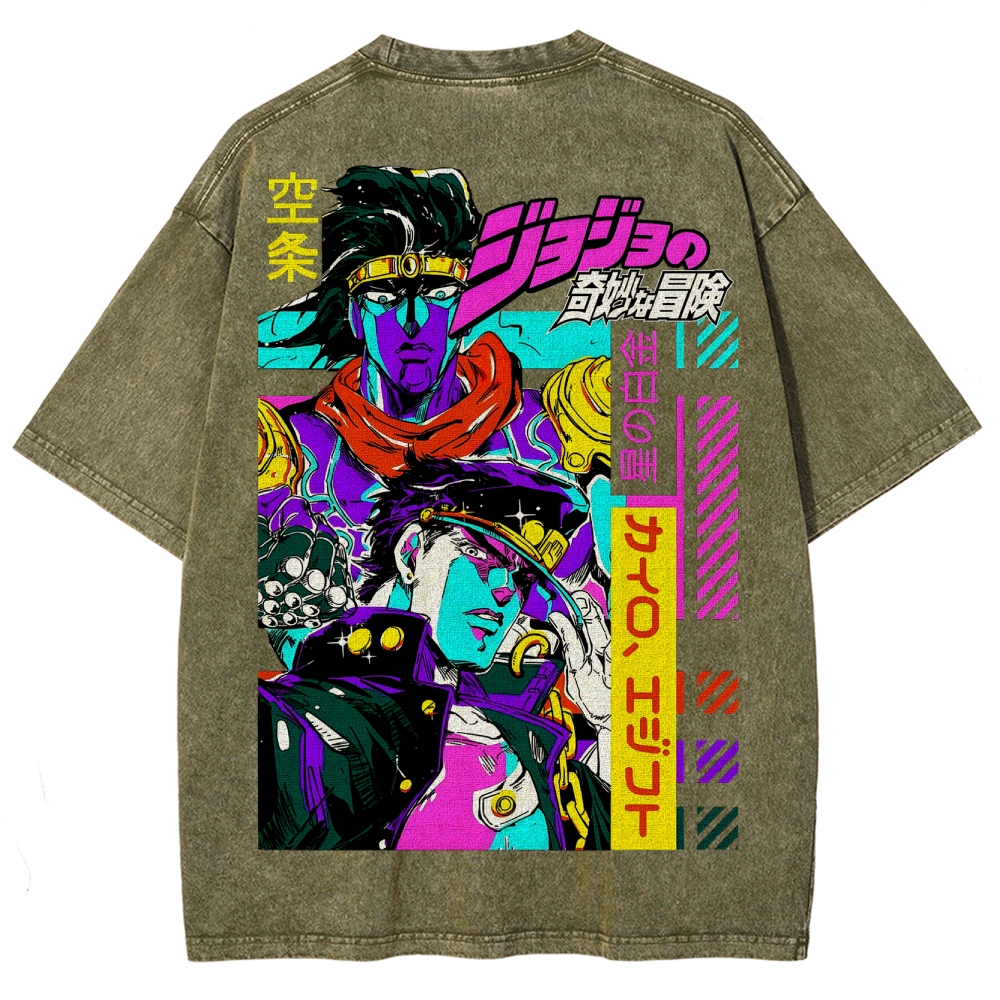 Jojo's Bizarre Adventure Unisex Fit Washed T-Shirt 2503003241