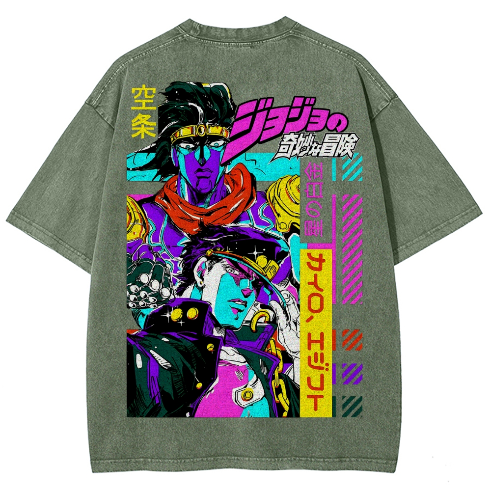 Jojo's Bizarre Adventure Unisex Fit Washed T-Shirt 2503003241