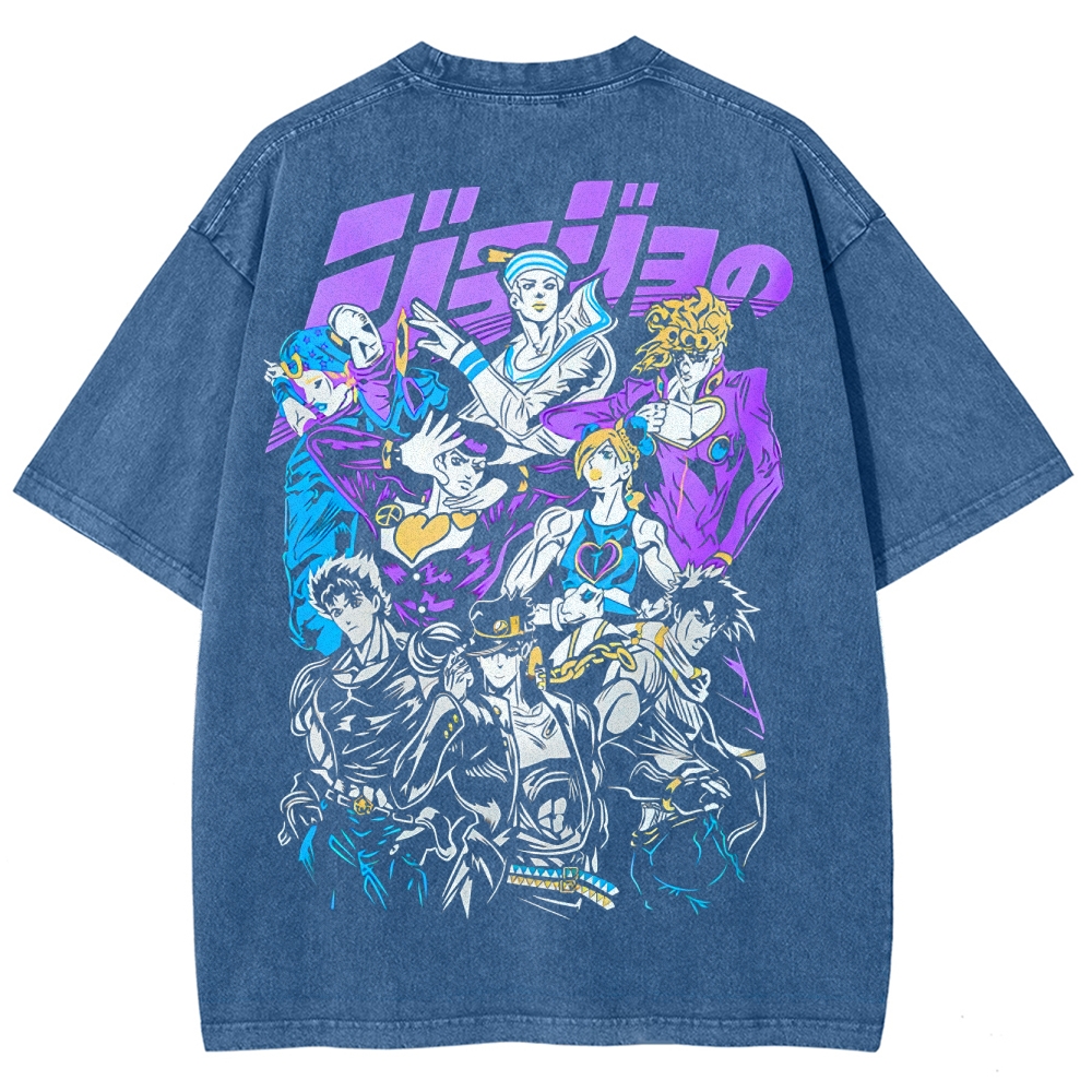Jojo's Bizarre Adventure Unisex Fit Washed T-Shirt 2503003253