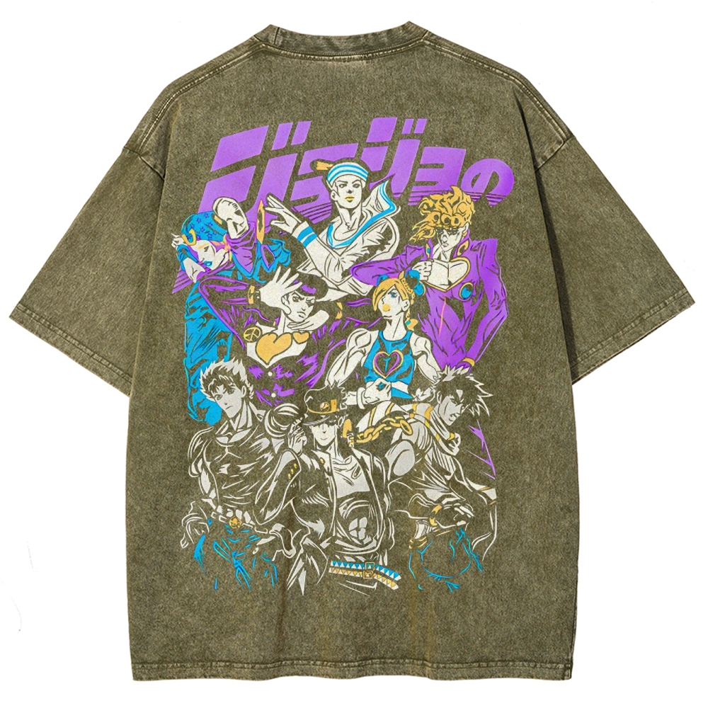 Jojo's Bizarre Adventure Unisex Fit Washed T-Shirt 2503003253