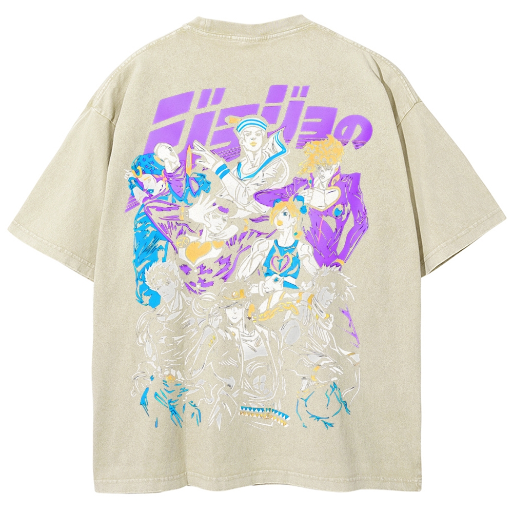 Jojo's Bizarre Adventure Unisex Fit Washed T-Shirt 2503003253