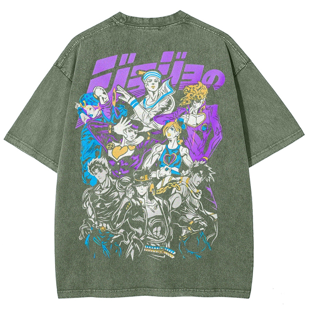 Jojo's Bizarre Adventure Unisex Fit Washed T-Shirt 2503003253