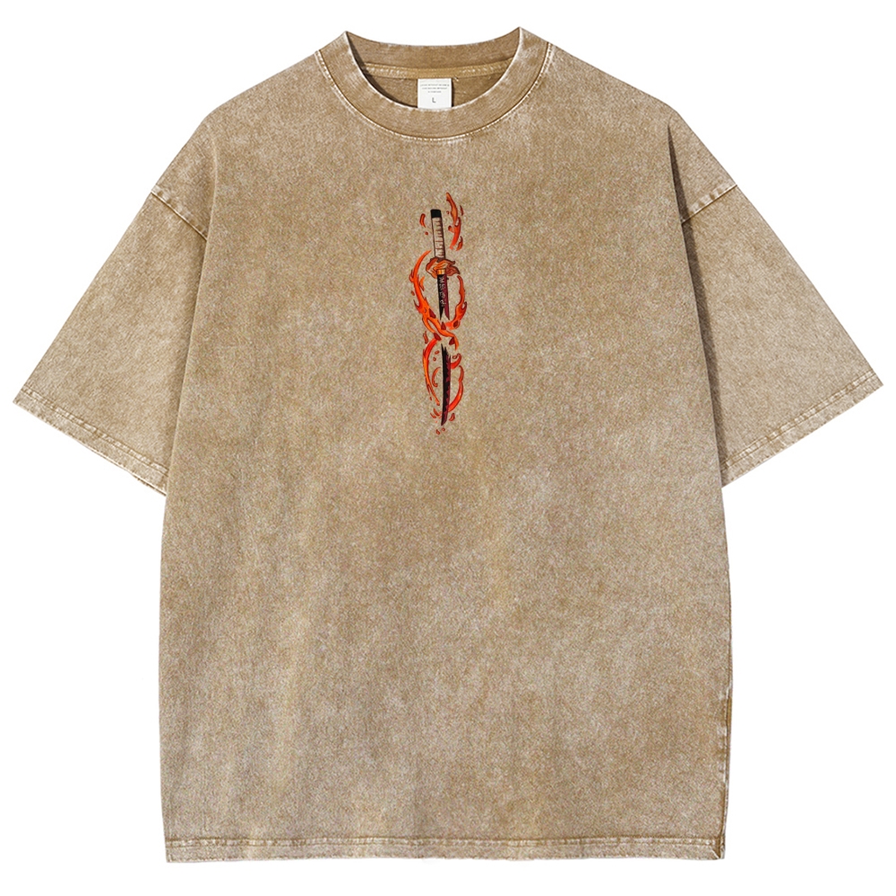 Demon Slayer Unisex Fit Washed T-Shirt 2503005405