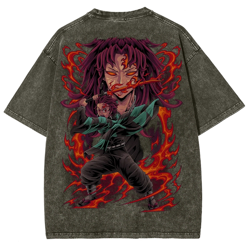 Demon Slayer Unisex Fit Washed T-Shirt 2503005405