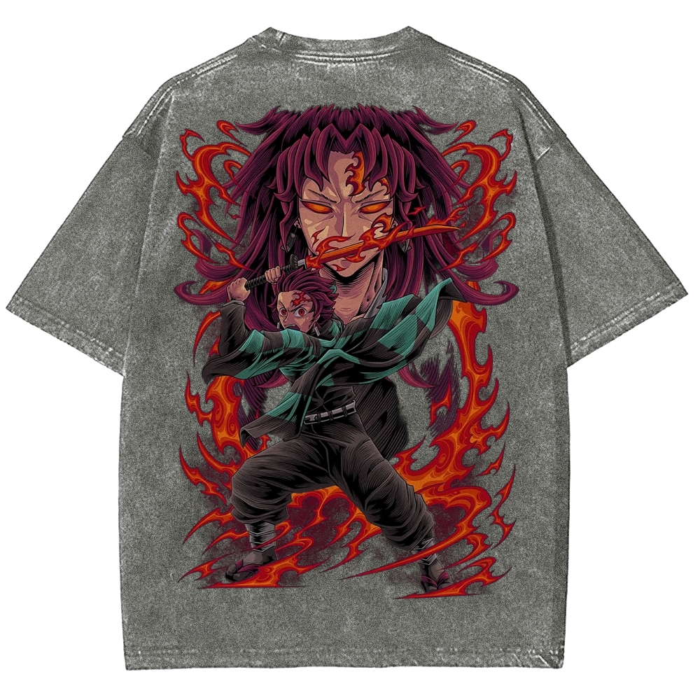 Demon Slayer Unisex Fit Washed T-Shirt 2503005405