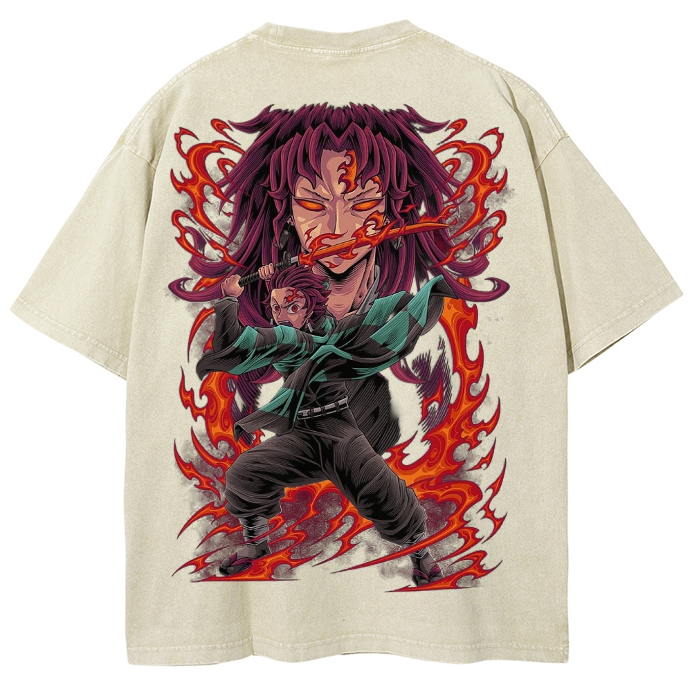 Demon Slayer Unisex Fit Washed T-Shirt 2503005405