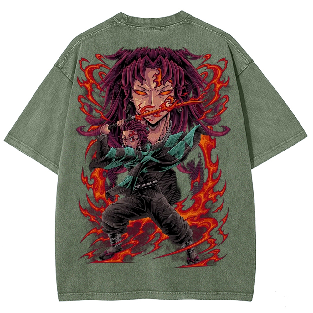Demon Slayer Unisex Fit Washed T-Shirt 2503005405