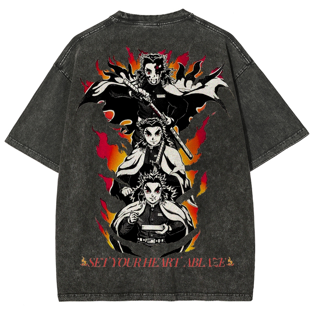 Demon Slayer Unisex Fit Washed T-Shirt 2503005427