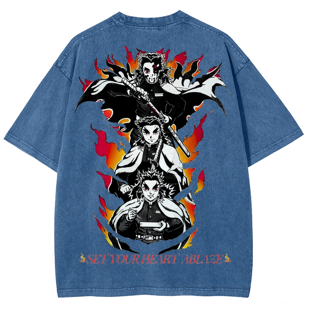 Demon Slayer Unisex Fit Washed T-Shirt 2503005427