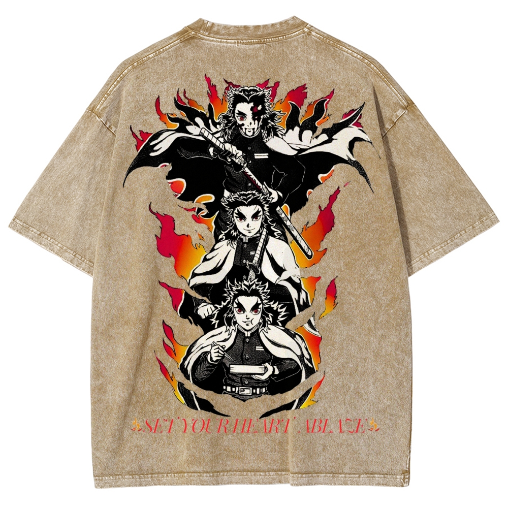Demon Slayer Unisex Fit Washed T-Shirt 2503005427