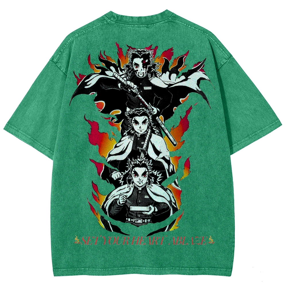 Demon Slayer Unisex Fit Washed T-Shirt 2503005427