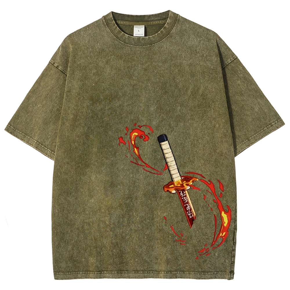 Demon Slayer Unisex Fit Washed T-Shirt 2503005427