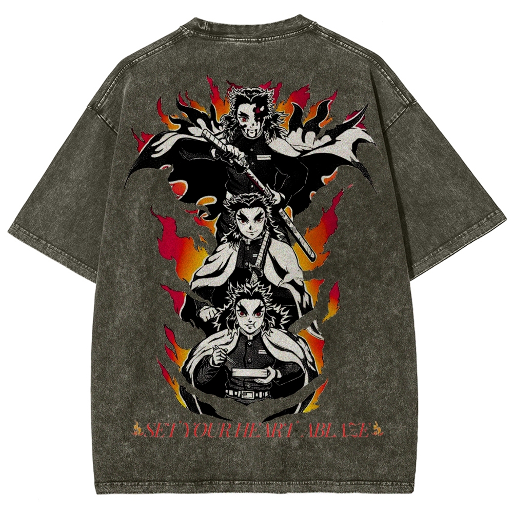 Demon Slayer Unisex Fit Washed T-Shirt 2503005427