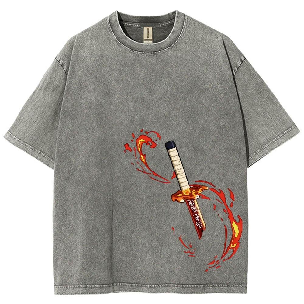 Demon Slayer Unisex Fit Washed T-Shirt 2503005427