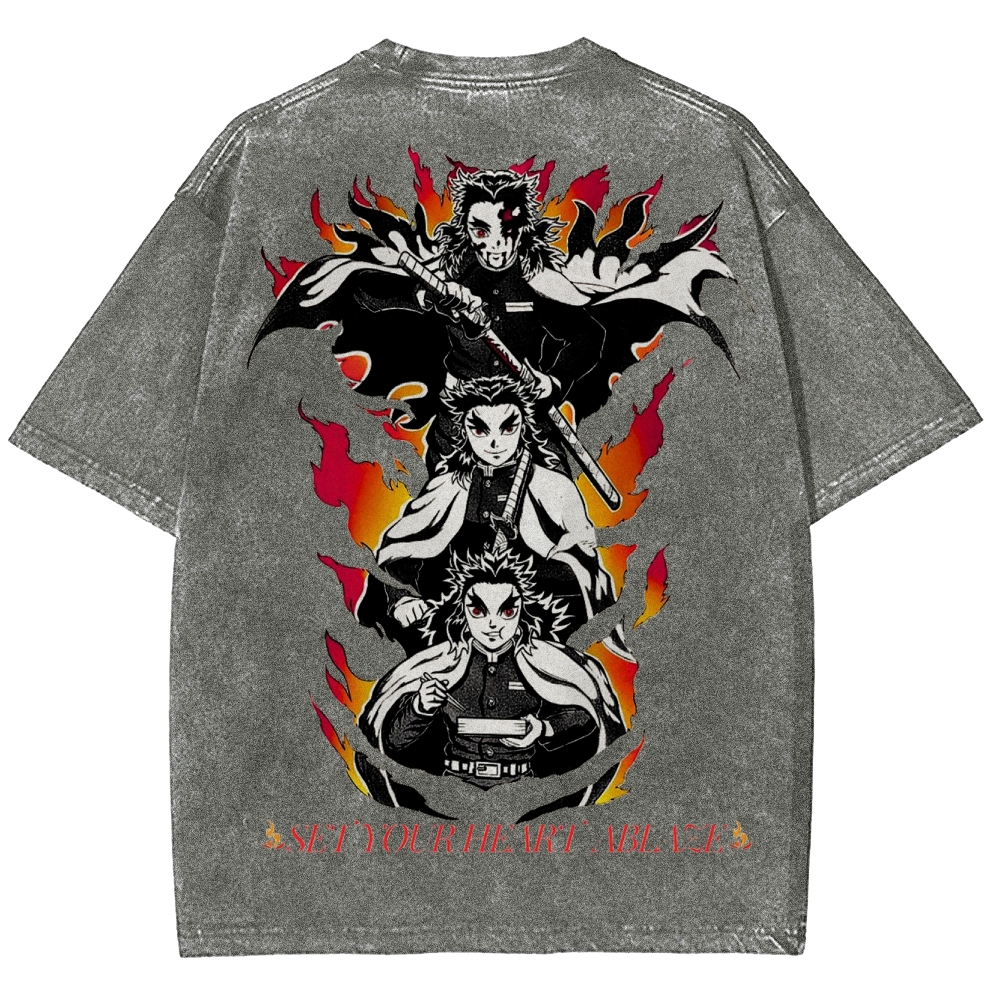Demon Slayer Unisex Fit Washed T-Shirt 2503005427