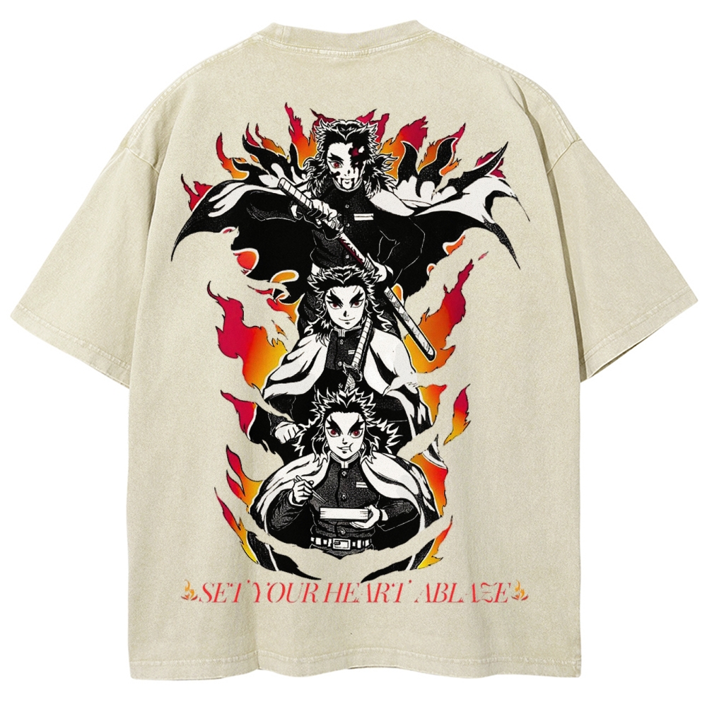 Demon Slayer Unisex Fit Washed T-Shirt 2503005427