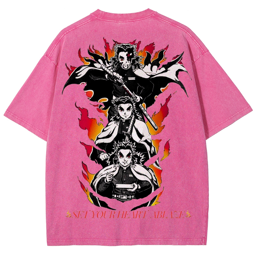 Demon Slayer Unisex Fit Washed T-Shirt 2503005427