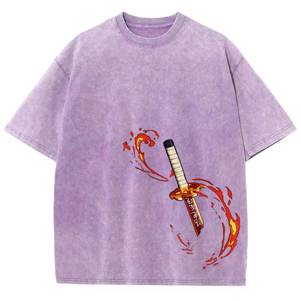 Demon Slayer Unisex Fit Washed T-Shirt 2503005427