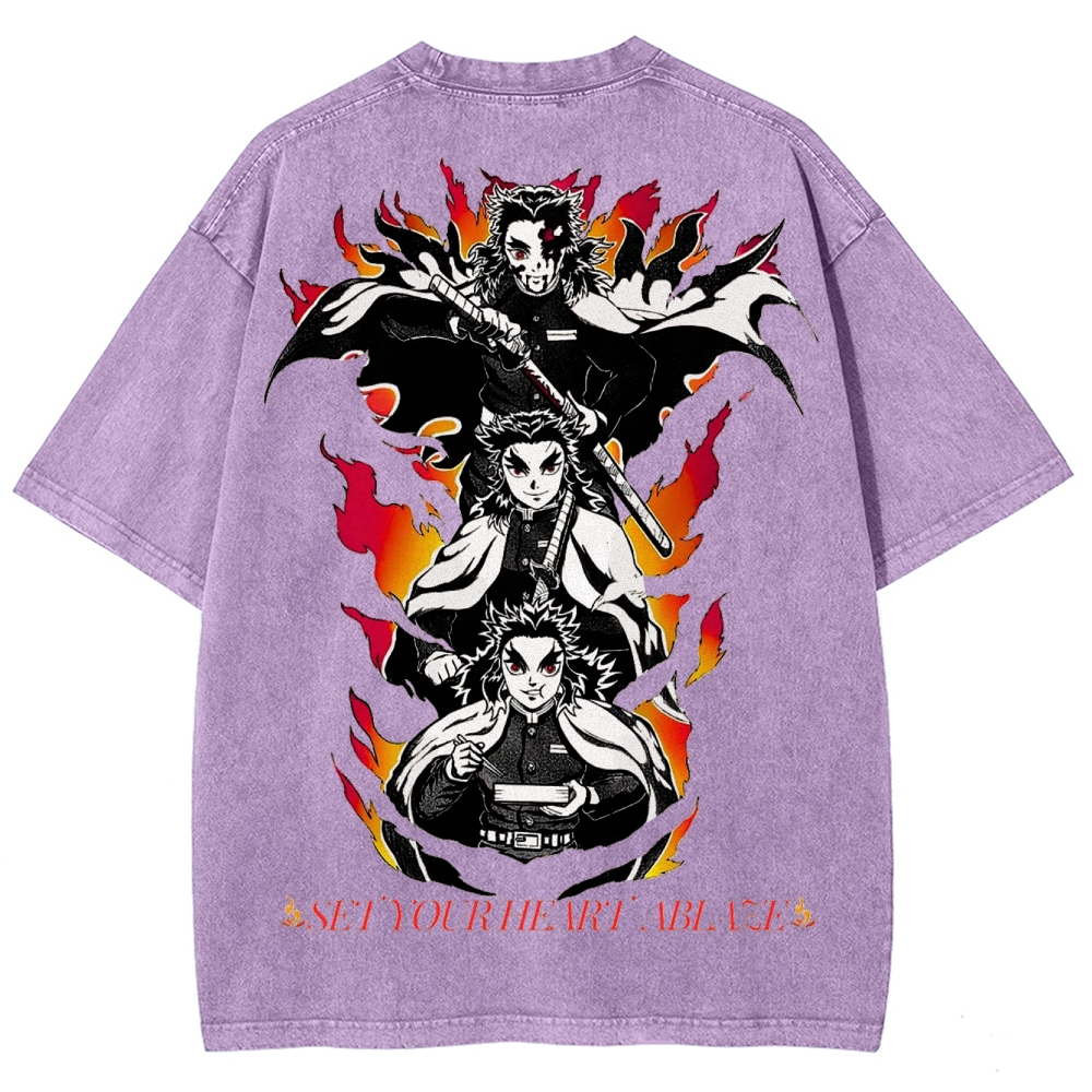 Demon Slayer Unisex Fit Washed T-Shirt 2503005427