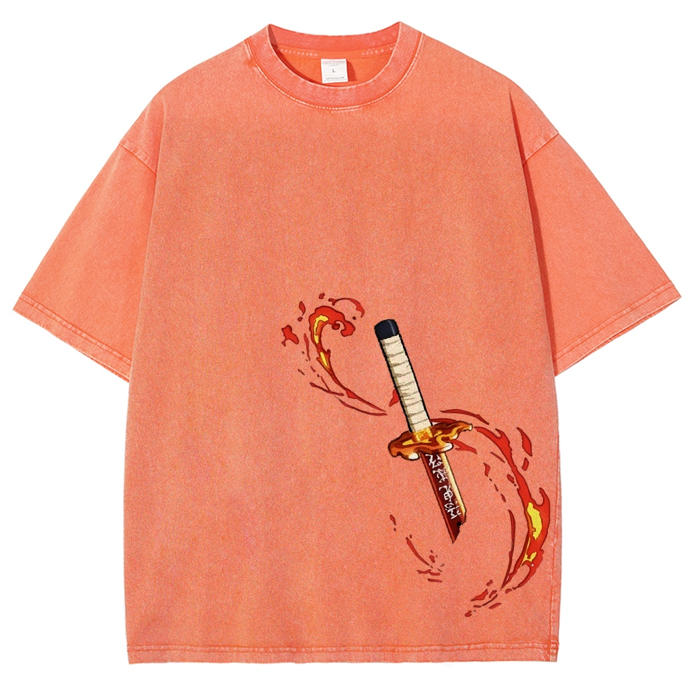 Demon Slayer Unisex Fit Washed T-Shirt 2503005427