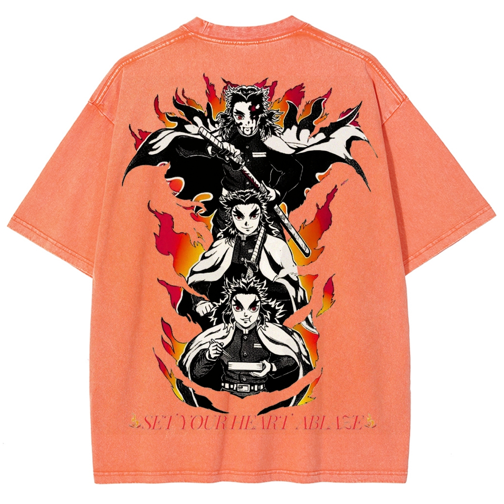 Demon Slayer Unisex Fit Washed T-Shirt 2503005427
