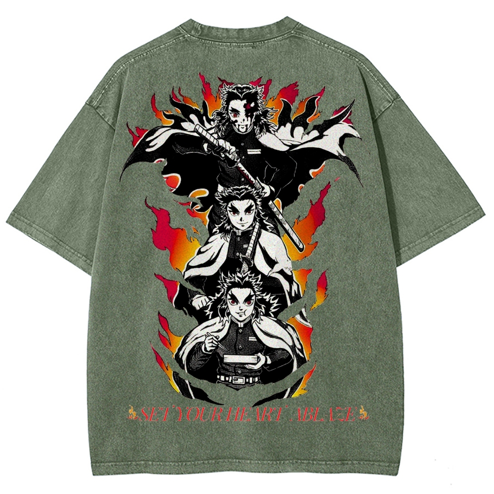 Demon Slayer Unisex Fit Washed T-Shirt 2503005427