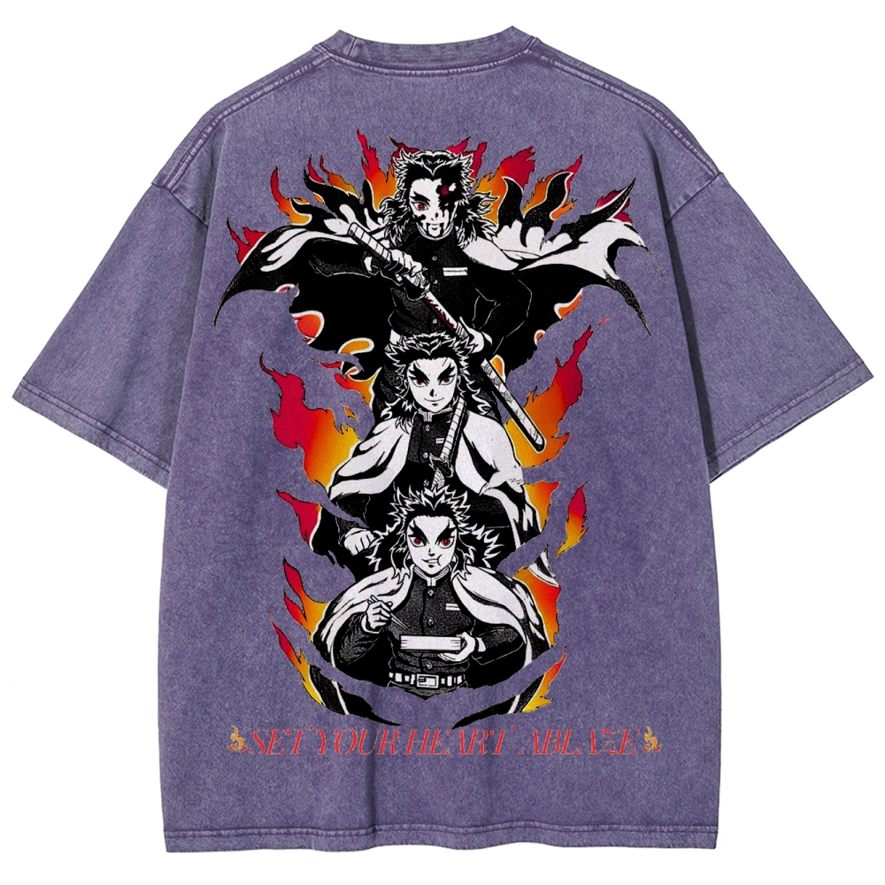 Demon Slayer Unisex Fit Washed T-Shirt 2503005427