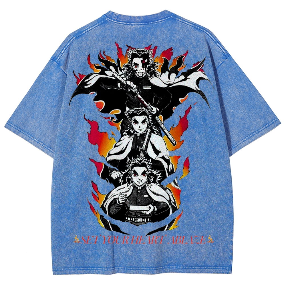 Demon Slayer Unisex Fit Washed T-Shirt 2503005427