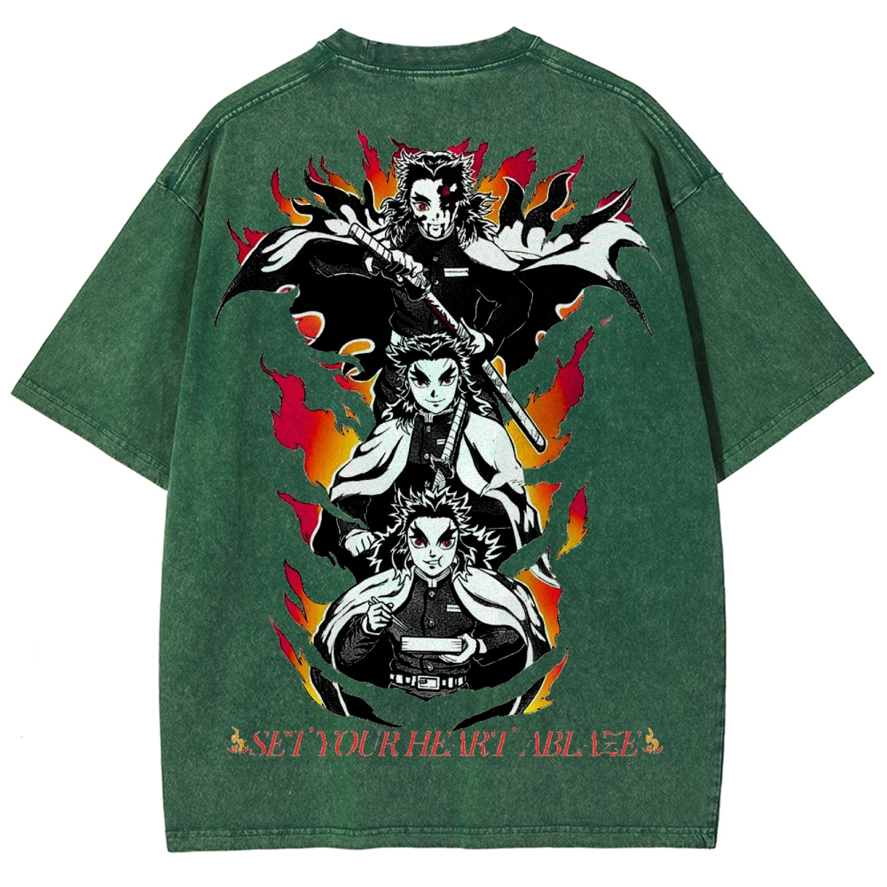 Demon Slayer Unisex Fit Washed T-Shirt 2503005427