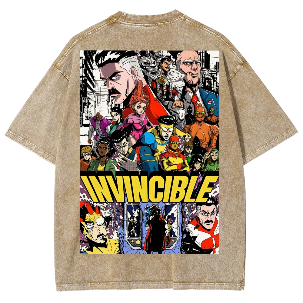 Invincible Unisex Fit Washed T-Shirt 2503009456