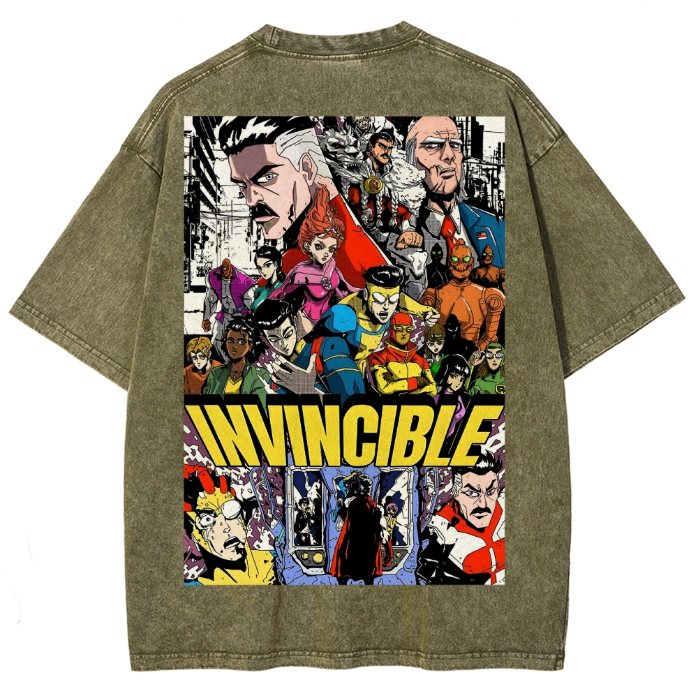 Invincible Unisex Fit Washed T-Shirt 2503009456